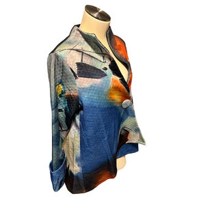 Radzoli NWT polyester retro jacket blue multicolored